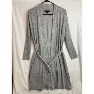 Banana Republic Gray Wrap Cardigan Pockets Sz SP Casual Comfort Minimalist